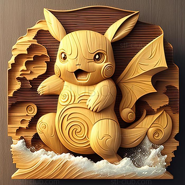 3D model The Pi Kahuna The Legend of the Surfing Pikachu (STL)